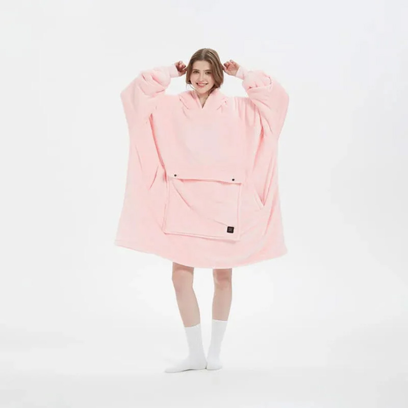 Double-Layer Hooded Lazy Blanket