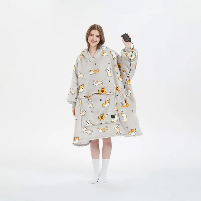 Double-Layer Hooded Lazy Blanket