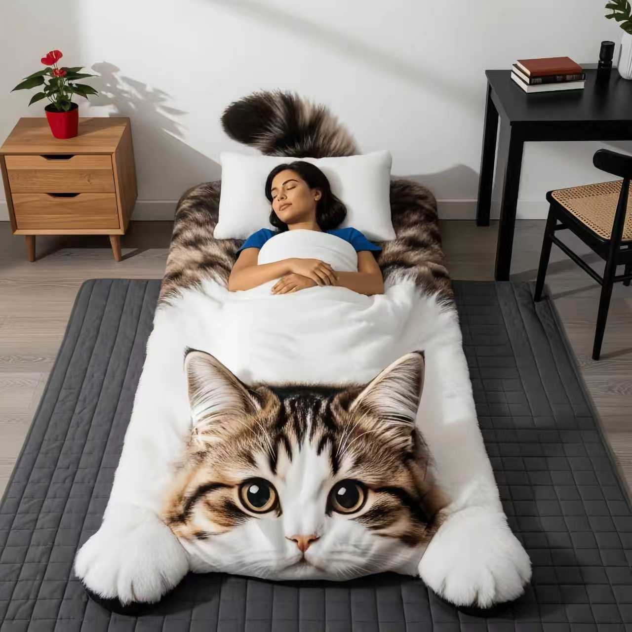 Comfortable and adorable cat-shaped sleeping bag for kids and adults