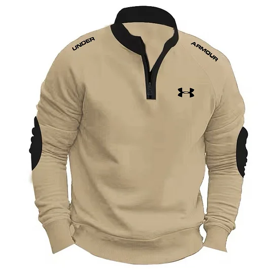 Men's Stand Collar Half Zip Fleece Sweatshirt