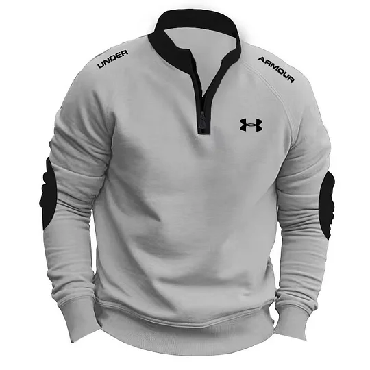Men's Stand Collar Half Zip Fleece Sweatshirt