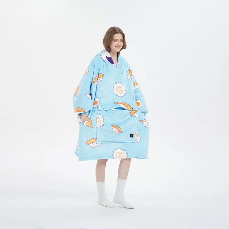 Double-Layer Hooded Lazy Blanket