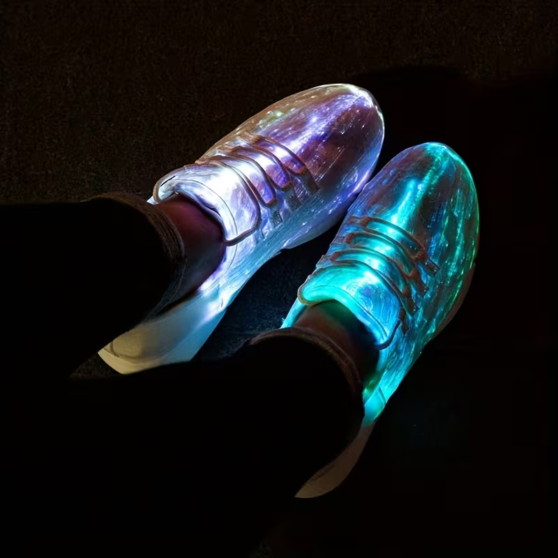 Unique fiber optic luminous casual shoes