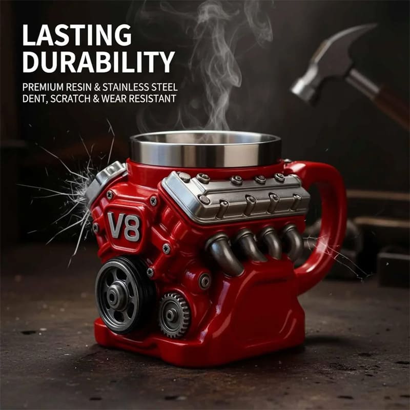 Retro engine-shaped coffee mug