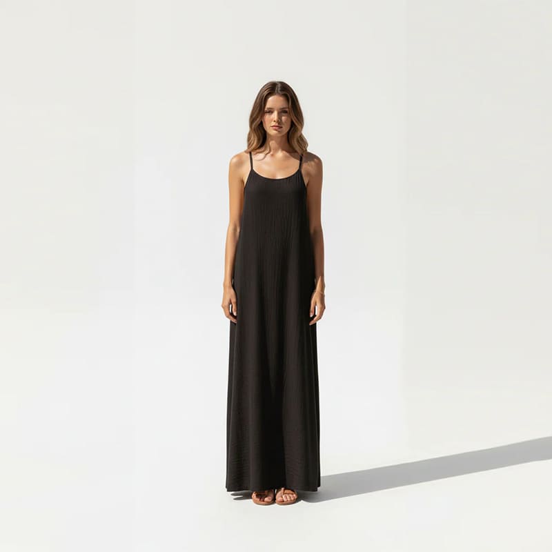 V-neck backless slip dress