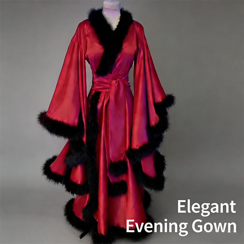 Satin Long Robe-Style Dress