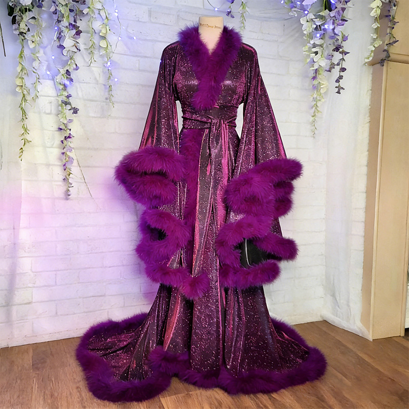 Luxurious satin fur robe