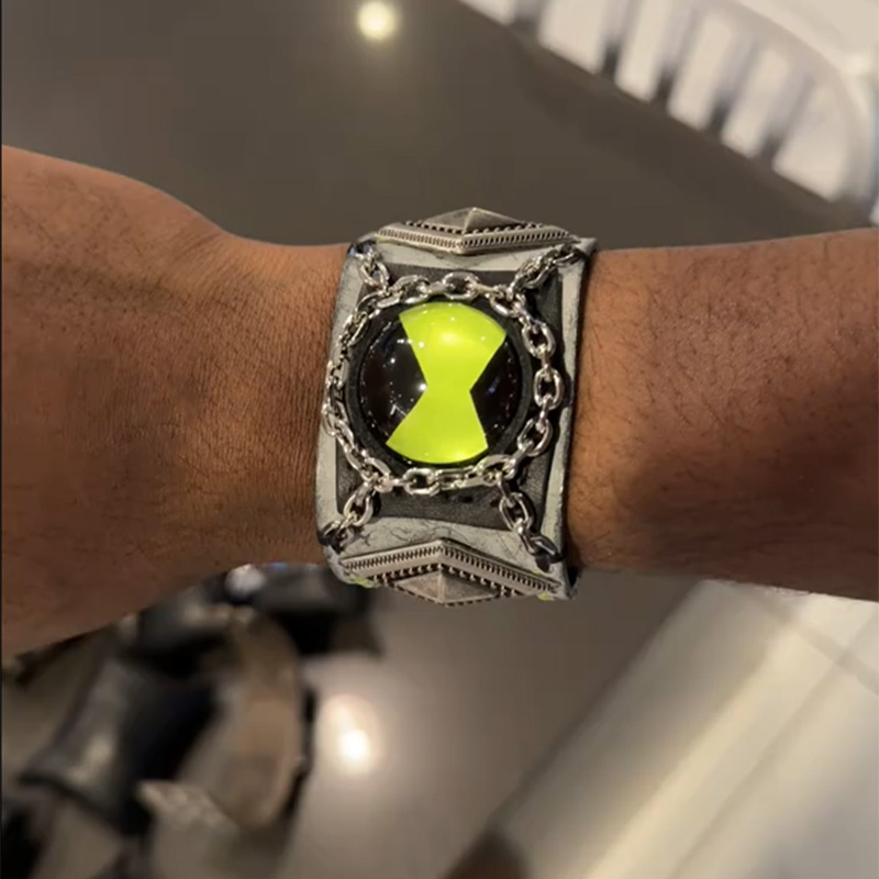 Psychedelic Punk Bracelet with Studded Rivets