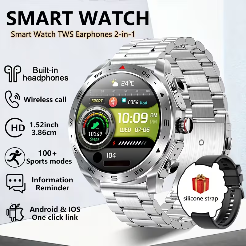 This 2-in-1 smart watch is perfectly compatible with both iPhones and Android phones.