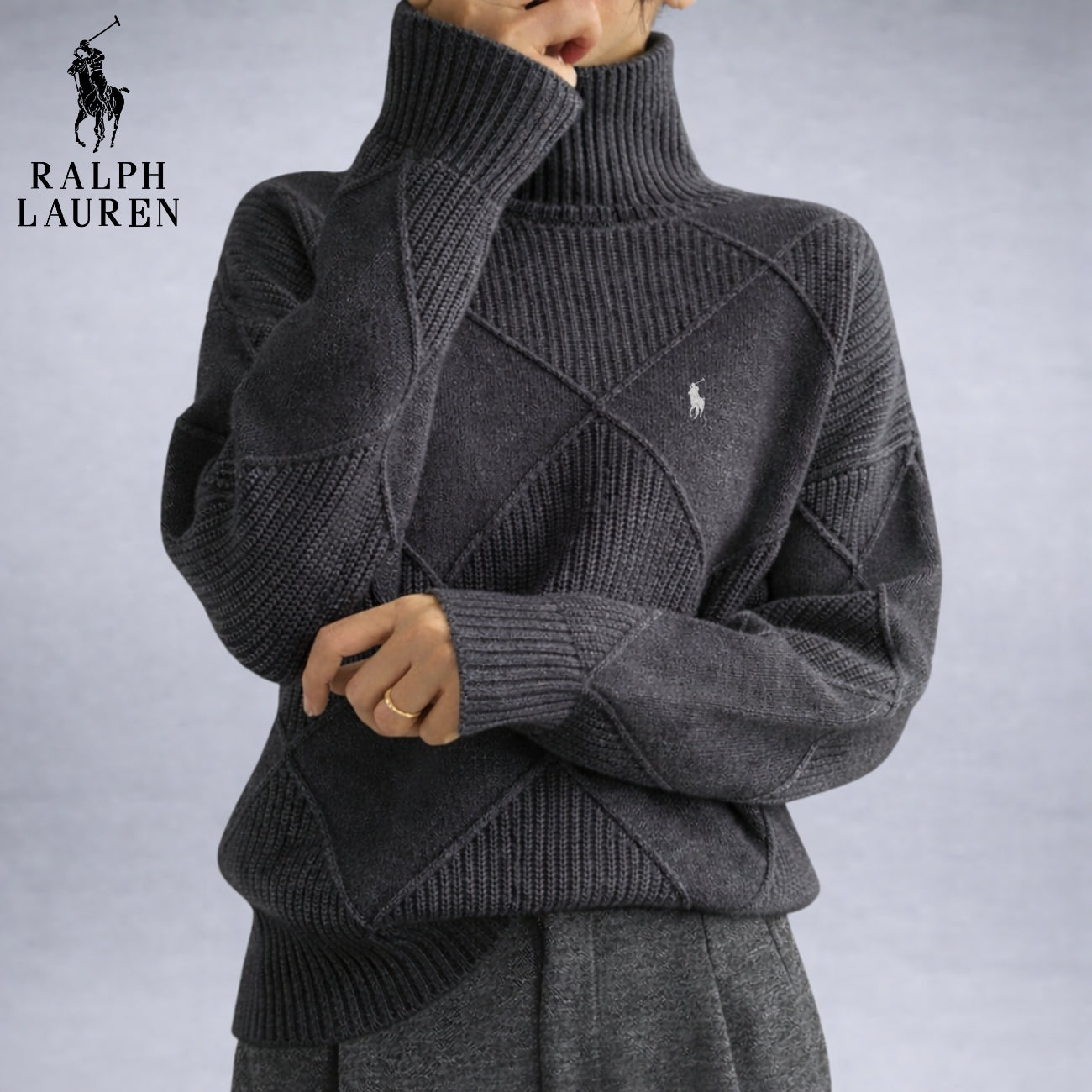 Textured High-Neck Knit Sweater | Clearance Sale