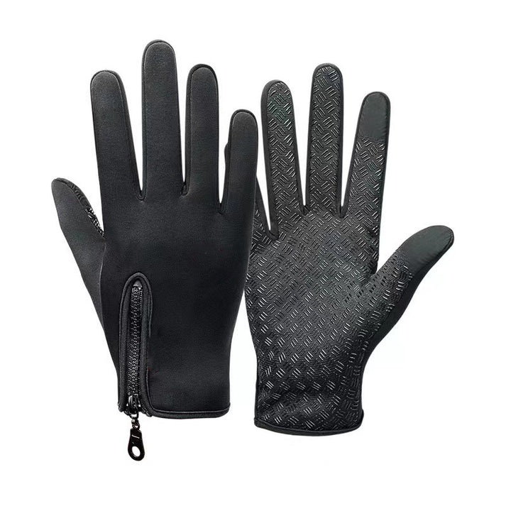 Windproof and warm touchscreen sports zipper gloves