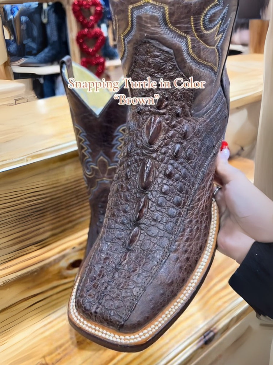 (⏰New Arrivals Promotion $20 OFF) Snapping Turtle Skin Boots In Color Brown