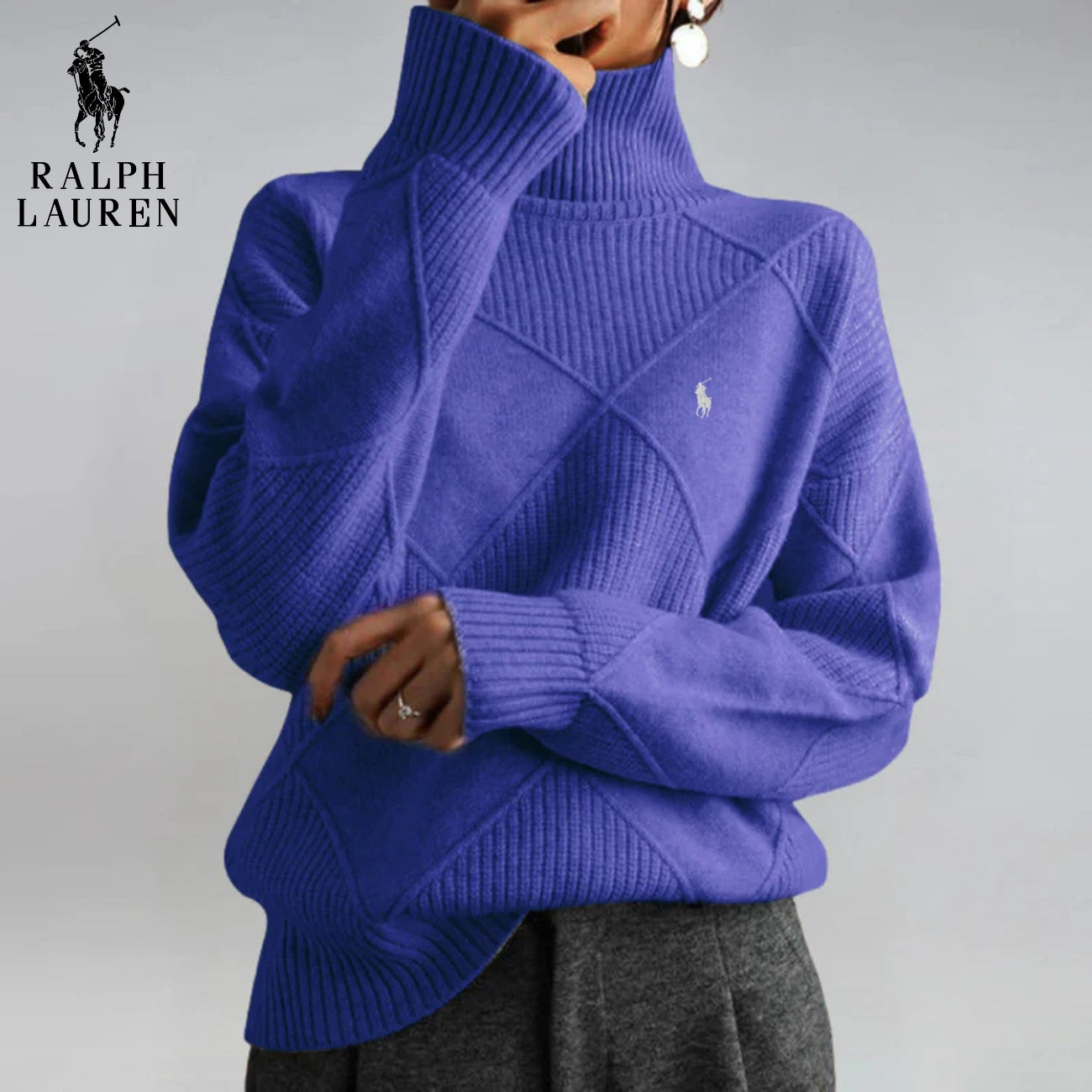 Textured High-Neck Knit Sweater | Clearance Sale