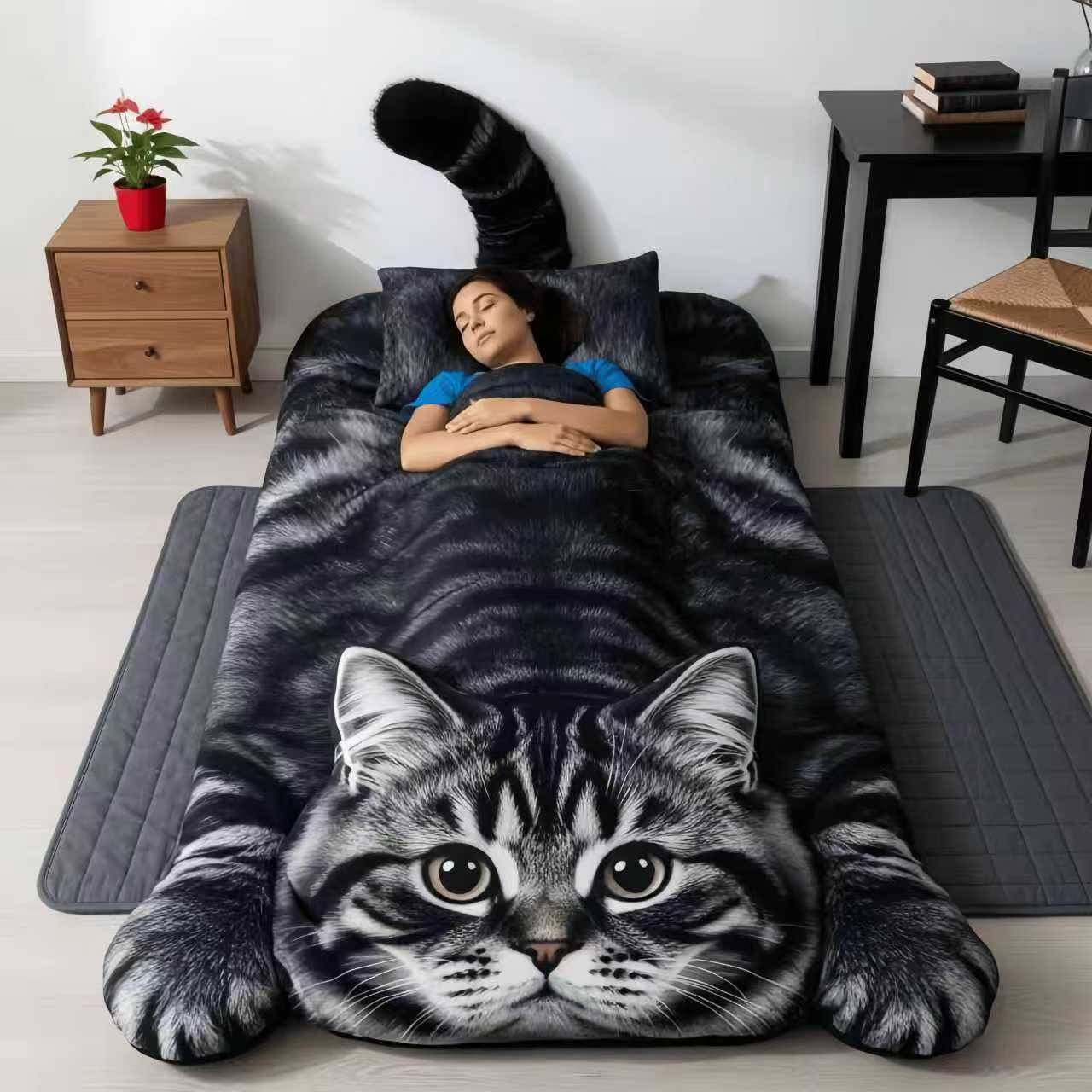 Comfortable and adorable cat-shaped sleeping bag for kids and adults