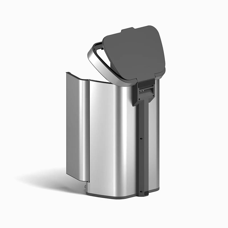 Portable front-opening trash can