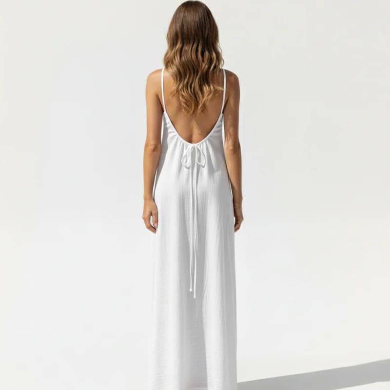 V-neck backless slip dress