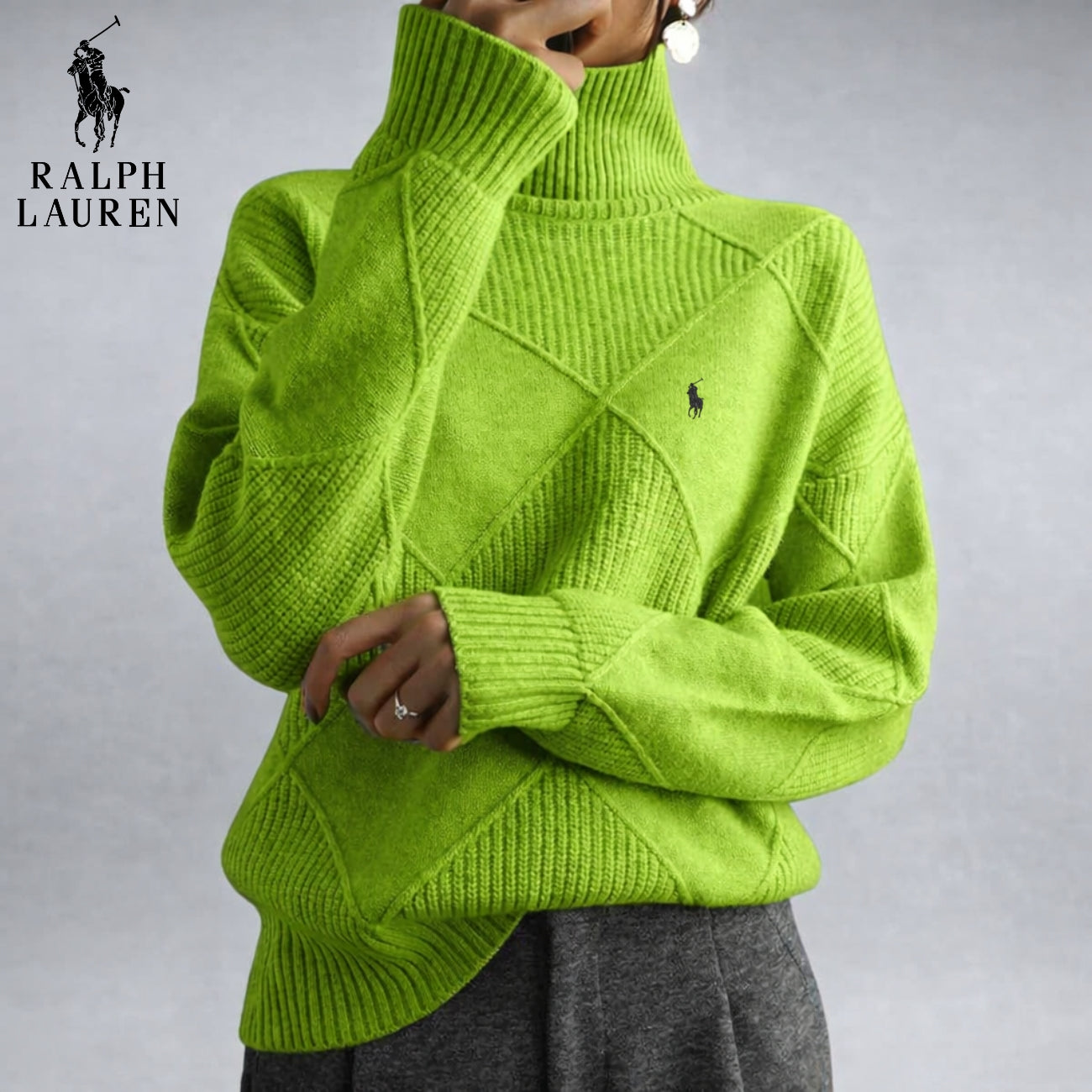 Textured High-Neck Knit Sweater | Clearance Sale