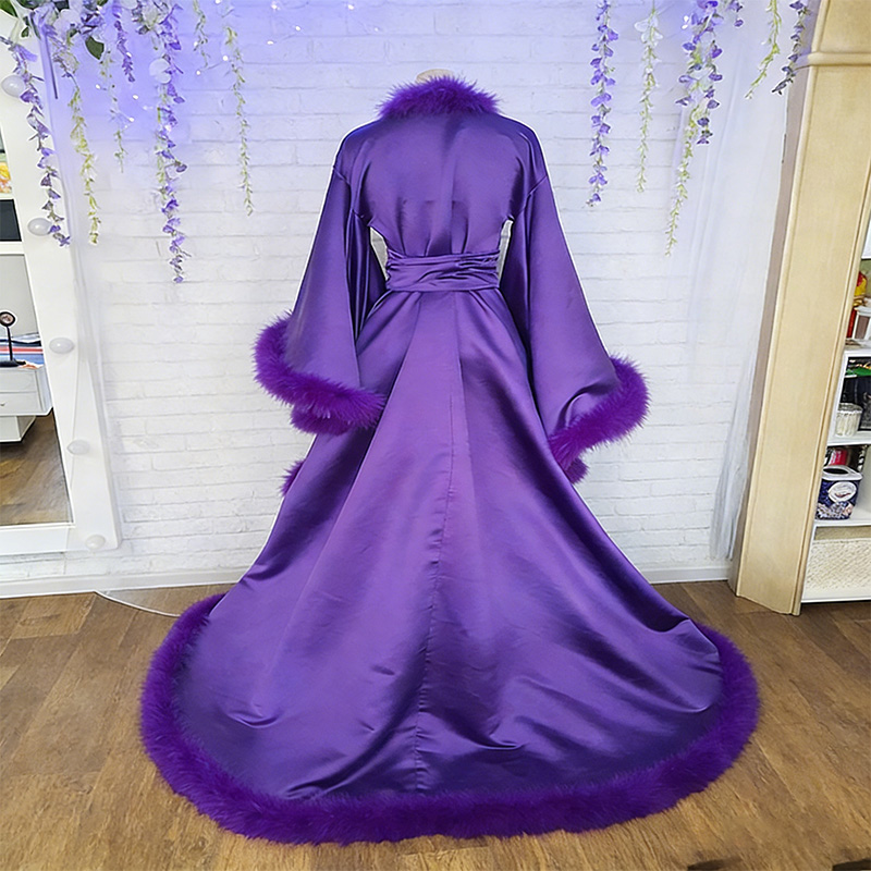 Luminous Purple Fur Robe