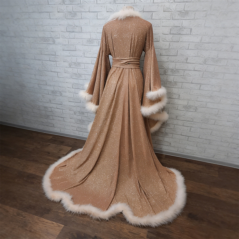 Luxurious satin fur robe