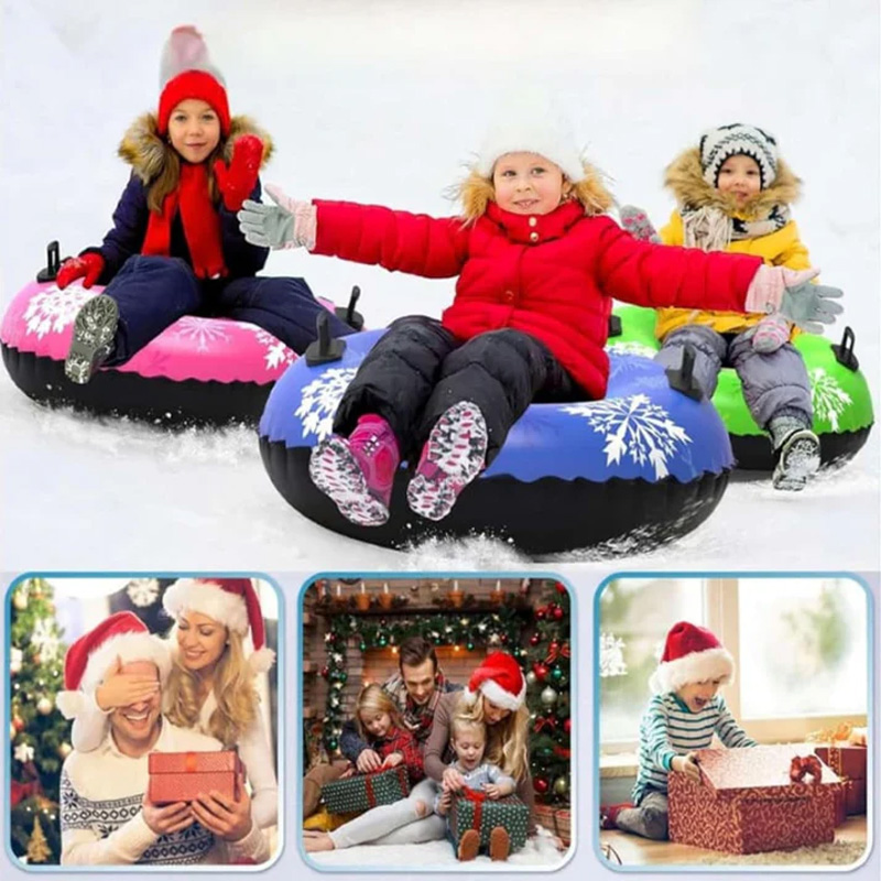 Inflatable thickened snow tube