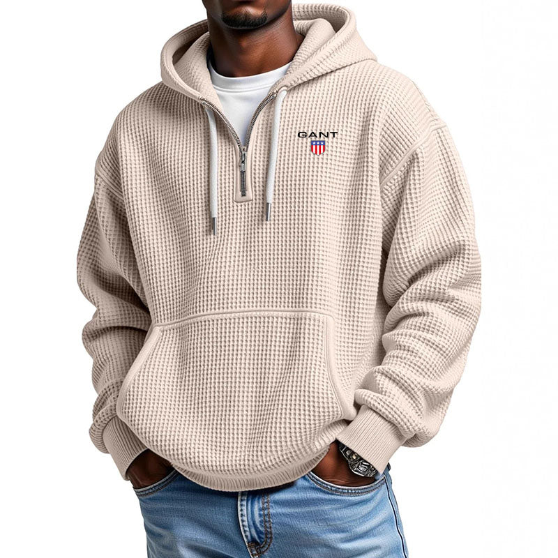 Waffle Knit Hooded Pullover | Clearance Sale