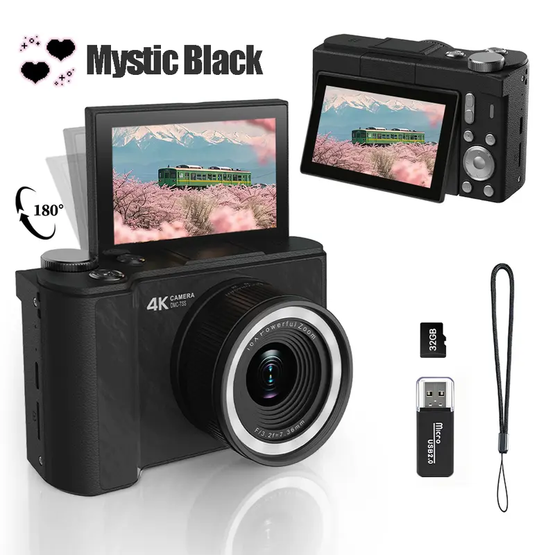 Y2K-style foldable screen portable Vlog 4K digital camera