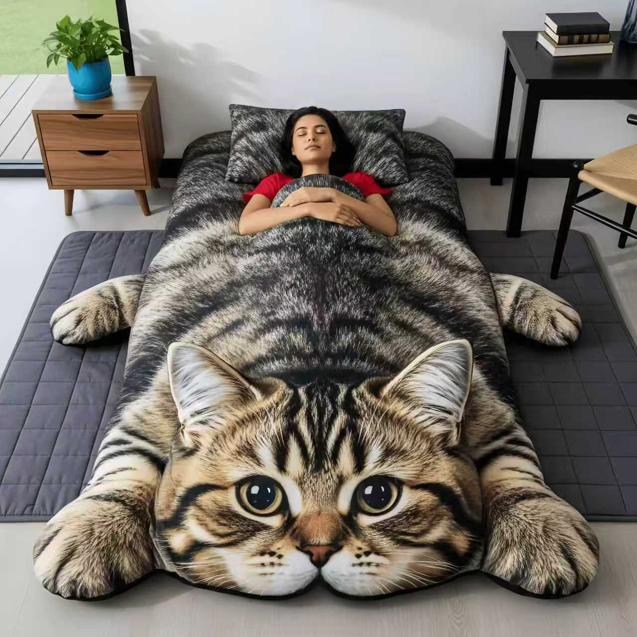 Comfortable and adorable cat-shaped sleeping bag for kids and adults