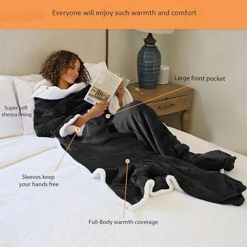 Composite lamb fleece beanbag blanket