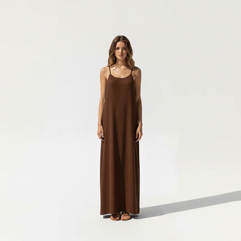 V-neck backless slip dress