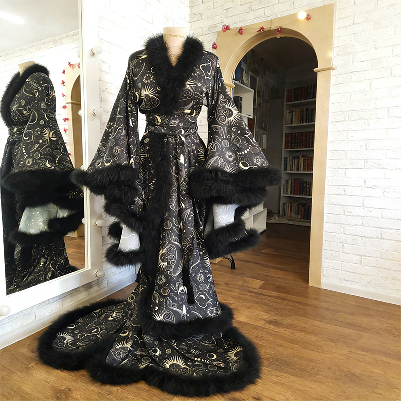 Luminous Purple Fur Robe