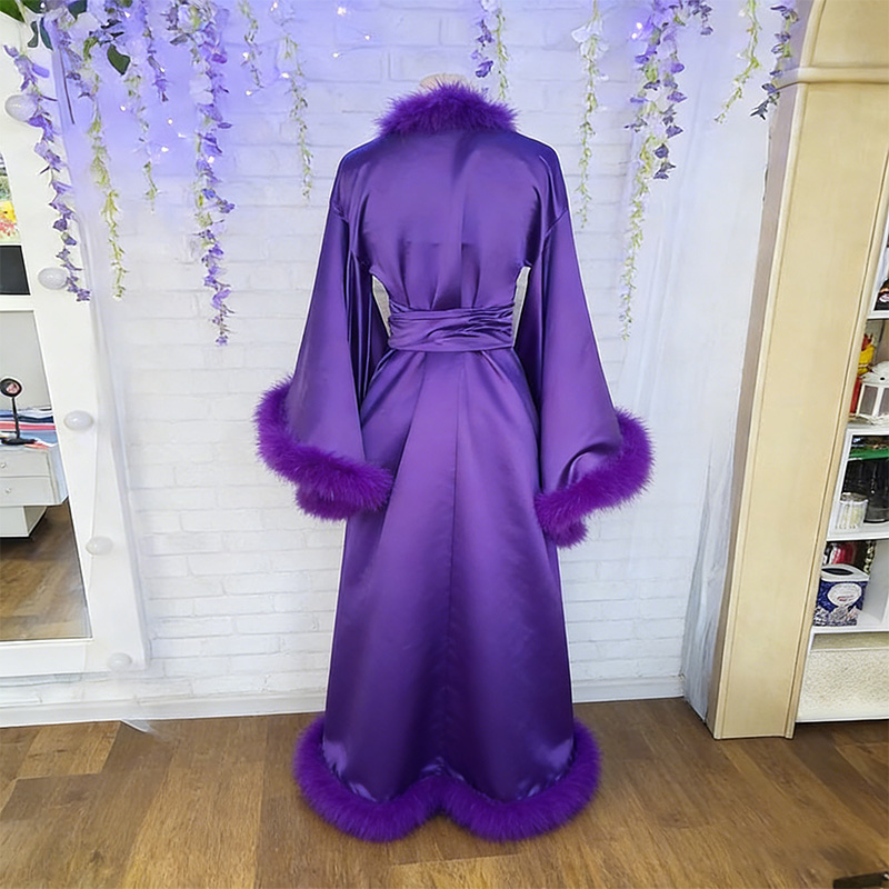 Luxurious satin fur robe