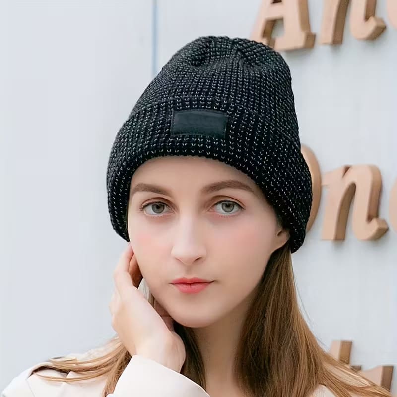 Cool reflective knit hat
