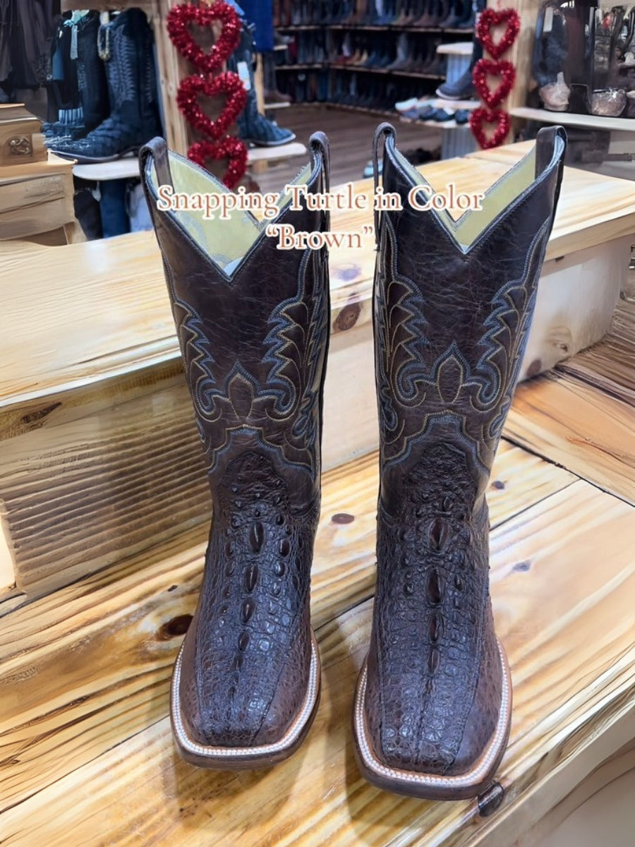 (⏰New Arrivals Promotion $20 OFF) Snapping Turtle Skin Boots In Color Brown