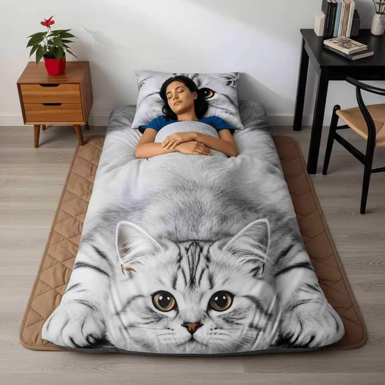 Comfortable and adorable cat-shaped sleeping bag for kids and adults