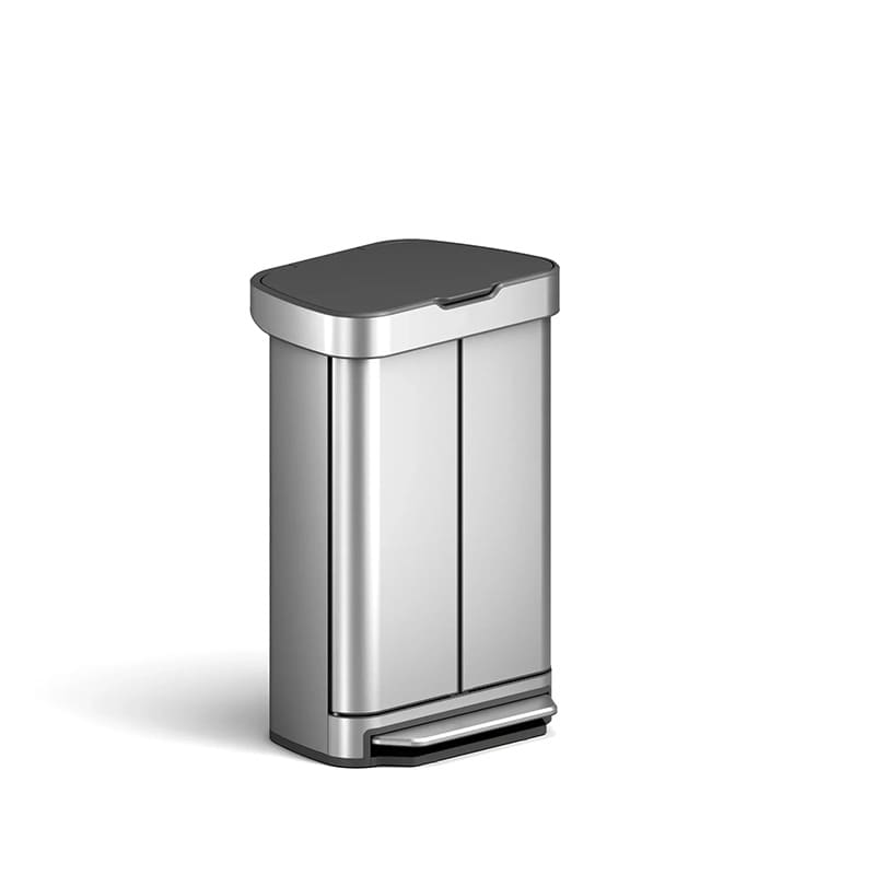 Portable front-opening trash can