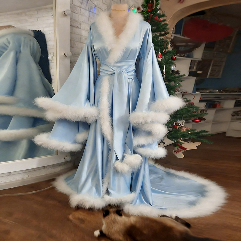 Luminous Purple Fur Robe