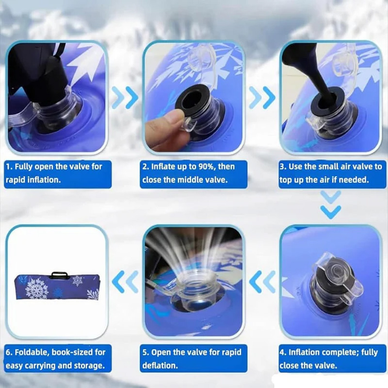 Inflatable thickened snow tube