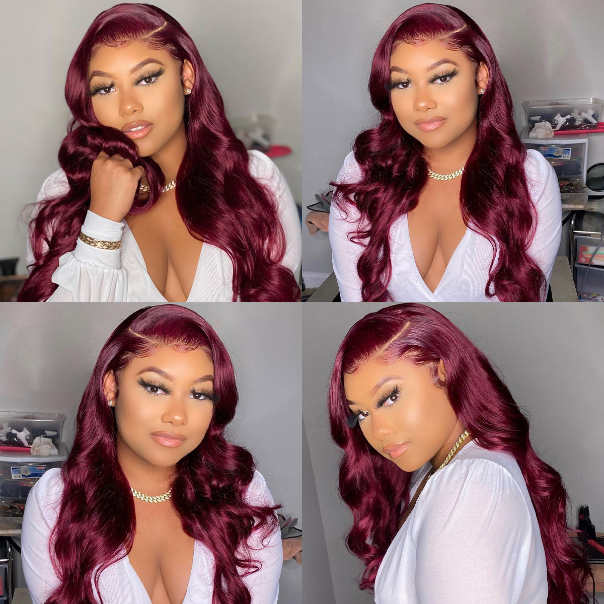99J Burgundy 6×5/13×4 Straight Pre-cut Hd Lace Frontal Wigs 180% Density Colored Human Hair Wigs