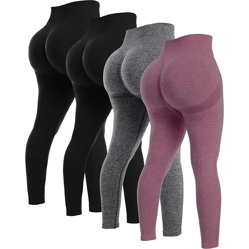 4Piece Butt Lifting Workout Leggings for Women, Seamless Gym Scrunch Booty Lifting Sets