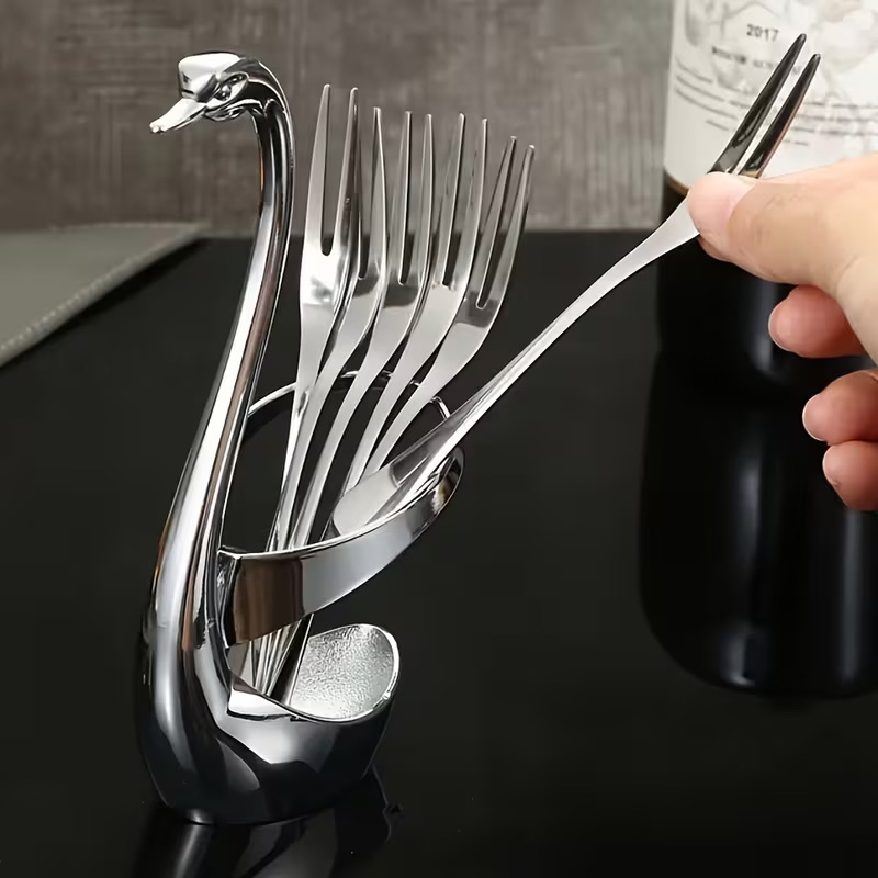 High-quality swan-shaped cutlery rack