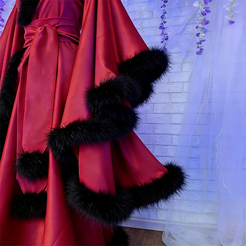 Satin Long Robe-Style Dress