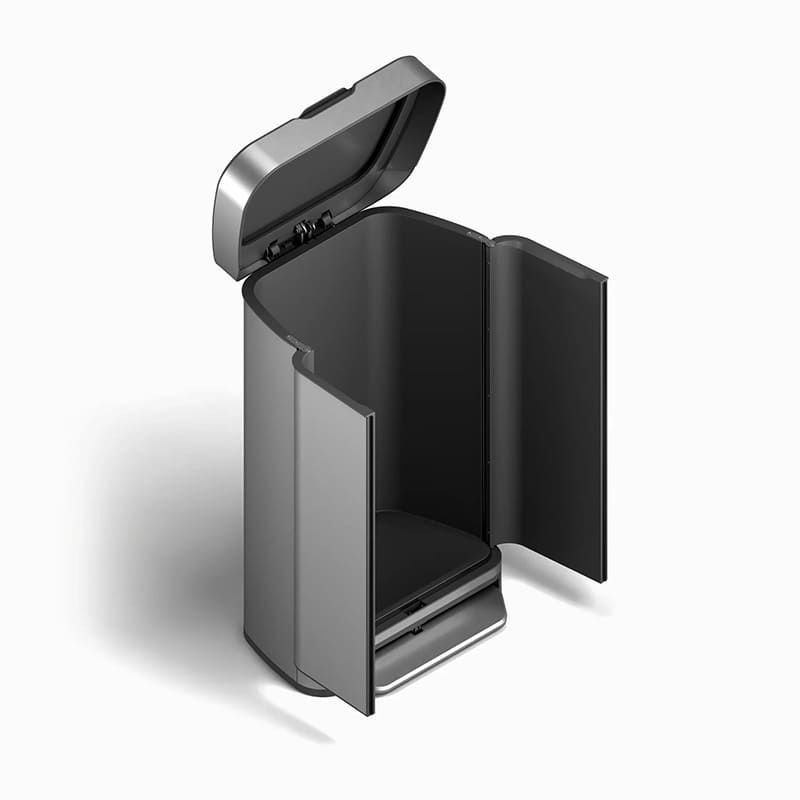 Portable front-opening trash can