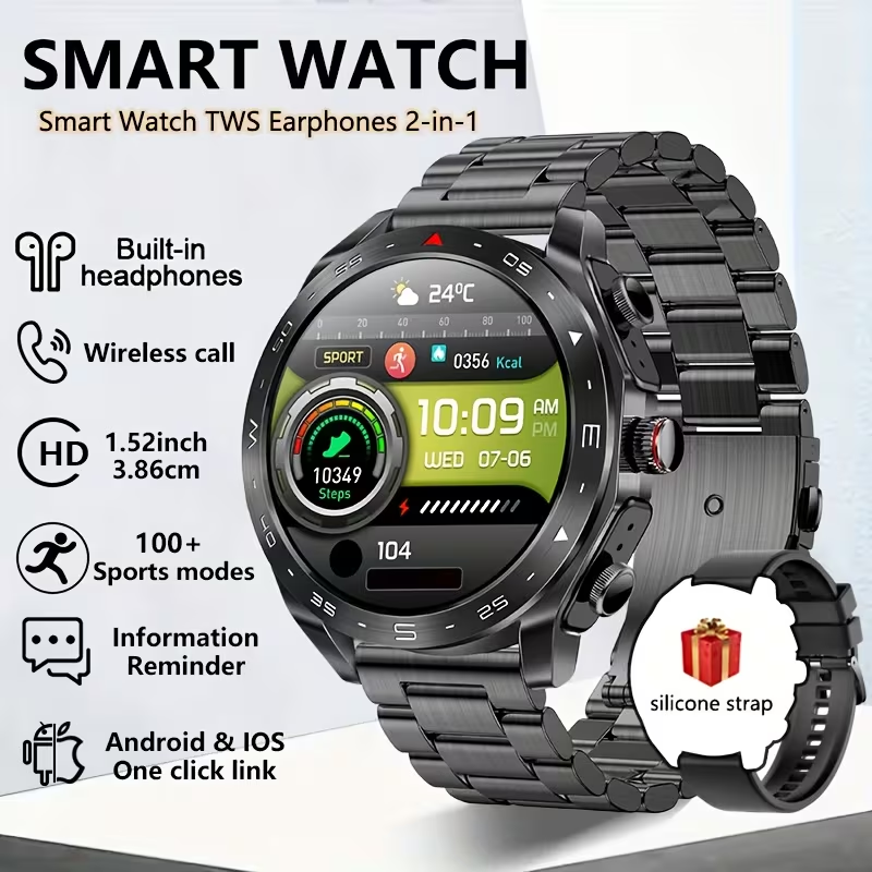 This 2-in-1 smart watch is perfectly compatible with both iPhones and Android phones.