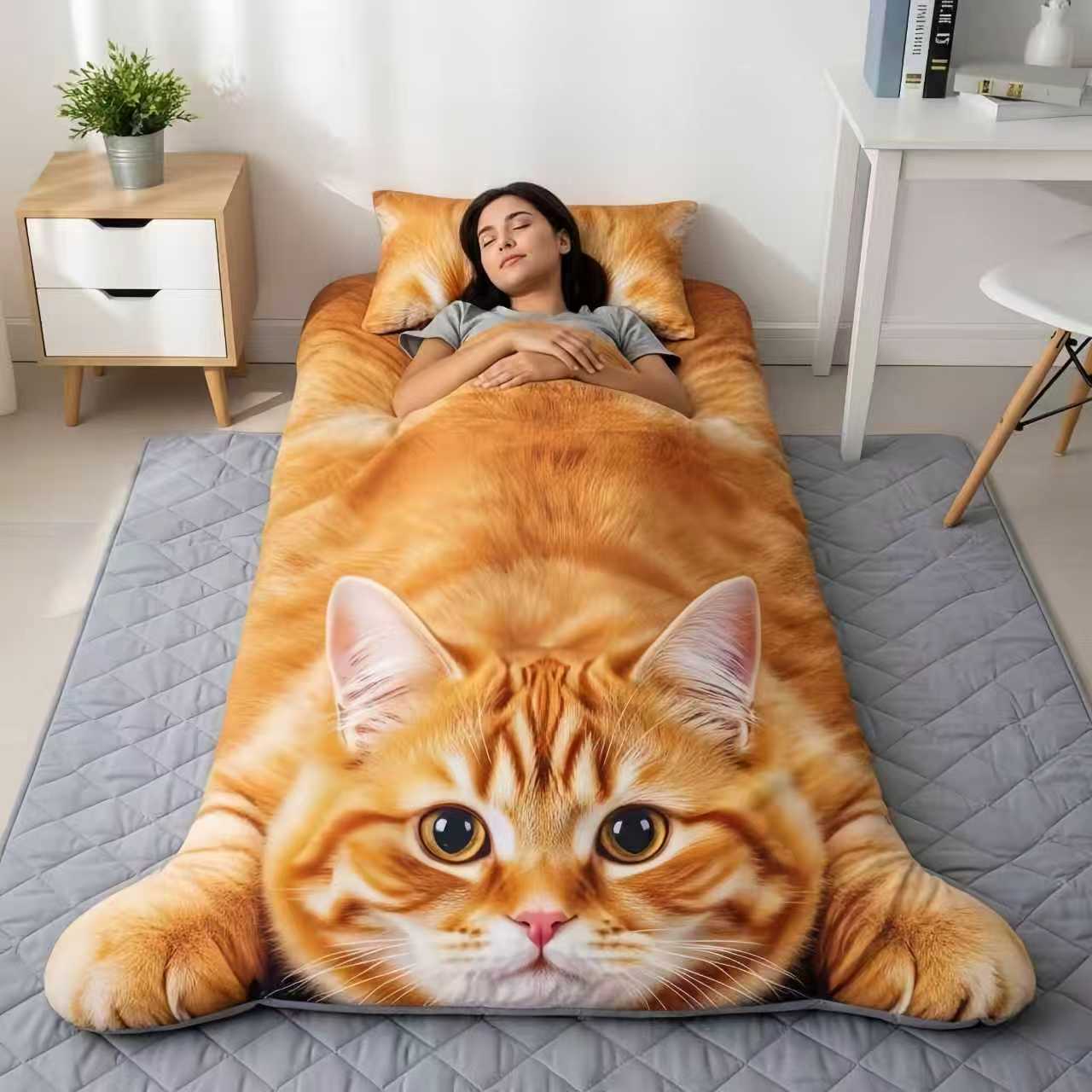 Comfortable and adorable cat-shaped sleeping bag for kids and adults