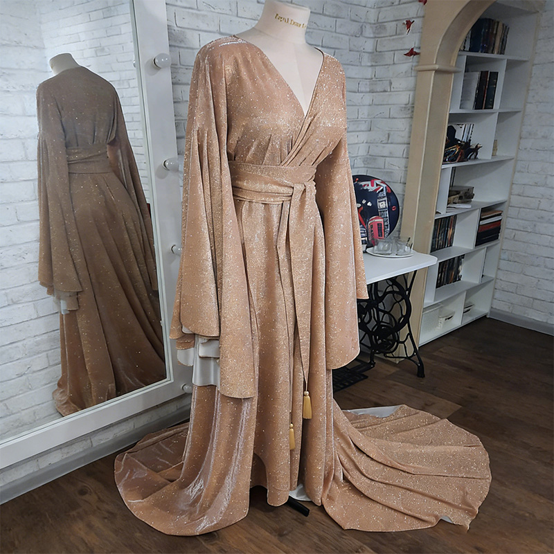 Luxurious satin fur robe