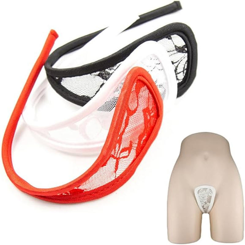 Lace transparent C-shaped panties