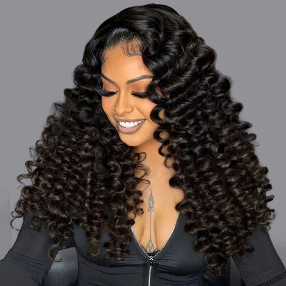 Bouncy Wand Curls With Voluminous 6x5 Pre-cut Lace Glueless Wear Go Wig Pre-bleached Knots