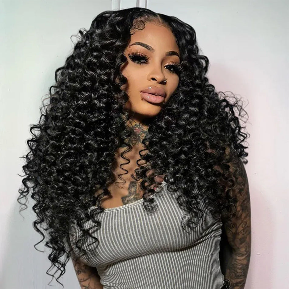 Bouncy Fluffy Deep Wave 6×5 Pre-cut Lace Pull & Go Glueless Wig Pre Bleached & Plucked
