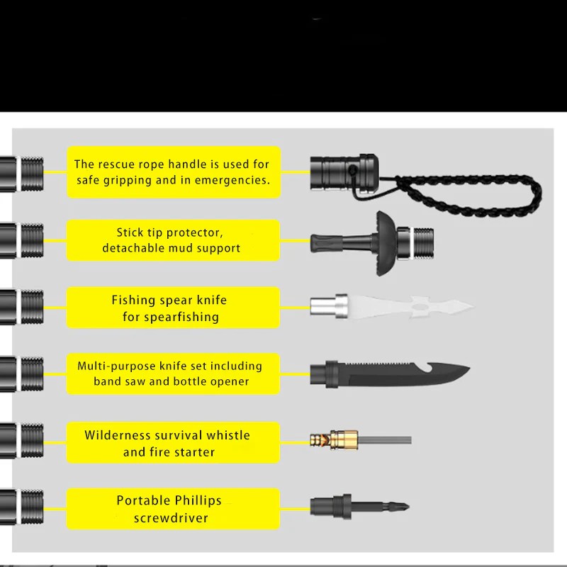 Multi-functional outdoor trekking poles