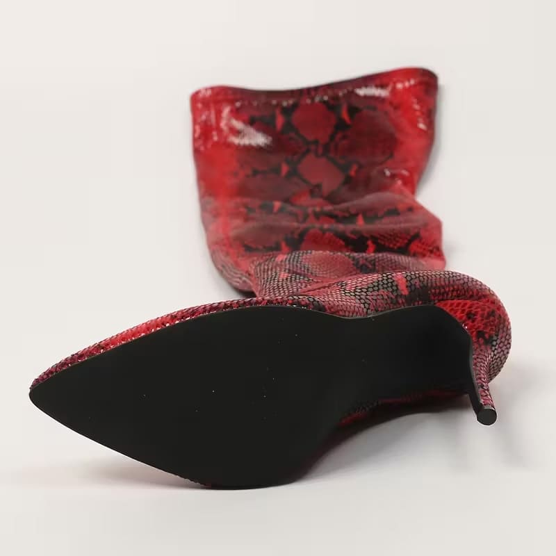 Pointed-toe stiletto over-the-knee boots
